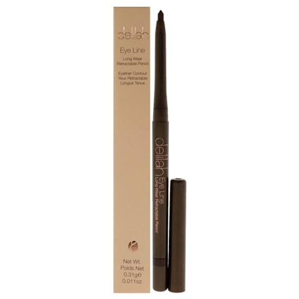 Delilah - Eye Line Long Wear Retractable Pencil - Waterproof Crayon Brown Eyeliner Contour With Built-In Sharpener For Precise Application - Nonfading Smudgeproof Super-Soft - Cruelty No -0.011 Oz