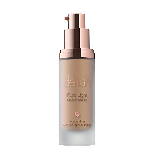 Delilah - Pure Light Liquid Radiance Illuminator - Halo - Flawless Finish - Radiant Glow - Brightens & Evens Skin Tone - Blurs Dark Spots - With Vitamin E - 30 Ml / 1.01 Oz
