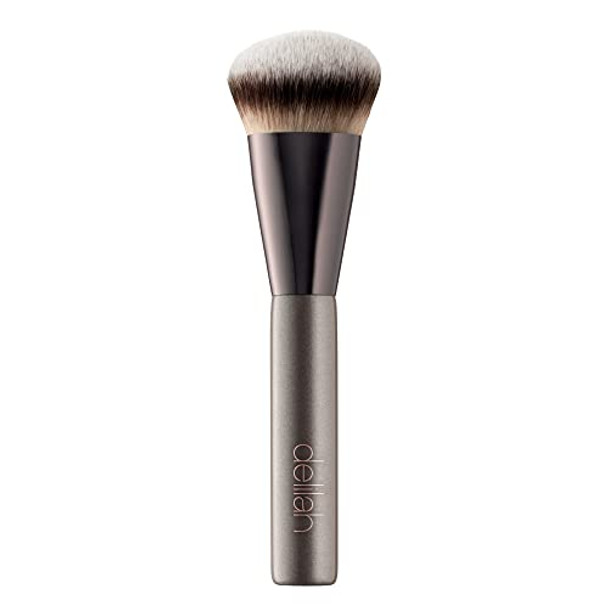 Delilah - Full Coverage Foundation Brush - Wooden Handle - Vegan Fibres Angled Makeup Brush - For All Skin Type - Cruelty - 1 Pc