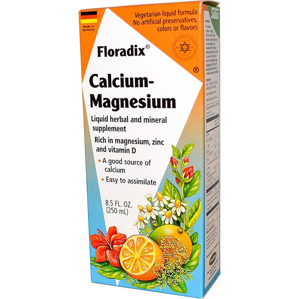 Flora Floradix Calcium-Magnesium w/Zinc, Vitamin D and Herbs 8.5 Fl Oz