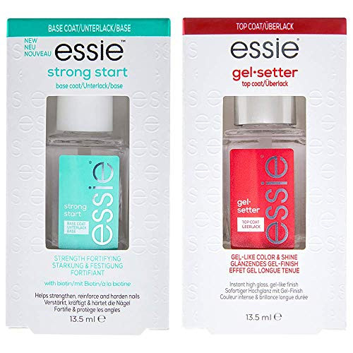 Essie Nail Polish Base Coat Top Coat Duo Set Strong Start Base Coat & Gelsetter Topcoat