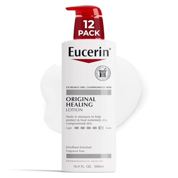 Eucerin Original Healing Rich Body Lotion Body Lotion For Dry Skin 16.9 Fl Oz Pump Bottle (Pack Of 12)