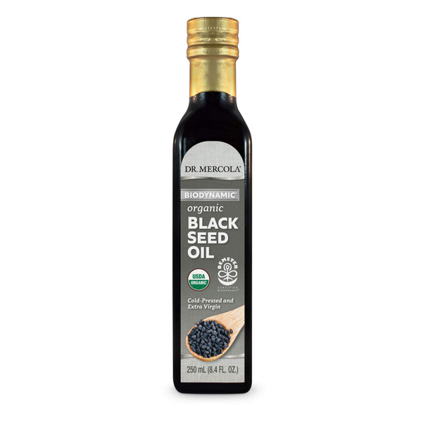 Dr. Mercola Organic Black Seed Oil, About 16 Servings (8.40 Fl. Oz.), Non GMO, Soy Free, Gluten Free, Soy Free, USDA Organic