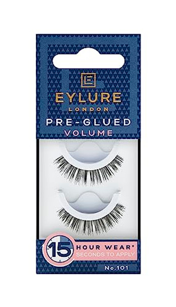 Eylure Press On Pre-Glued False Eyelashes Volume Lash No. 101 1 Pair
