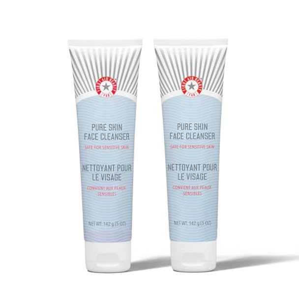 First Aid Beauty - Pure Skin Face Cleanser Effectively Removes Makeup Dirt & Impurities Gentle Cleanser Leaves Skin Soft & Supple Fragrance (5 Oz 2 Ct)