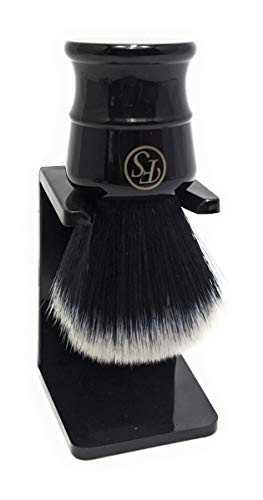 Frank Shaving Pur-Tech Synthetic Hair Shaving Brush -Quality Shaving Brush Black Handle Knot Size 21Mm Comes With Stand By Frank Shaving