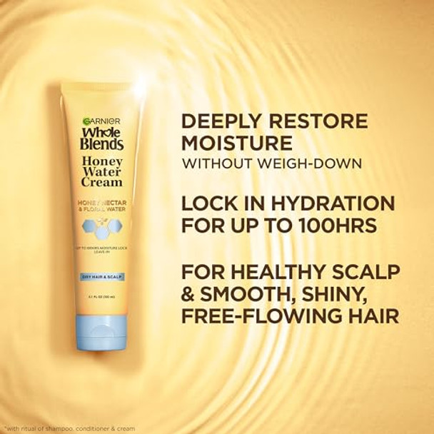 Garnier Whole Blends Honey Water Cream 100 Hours Moisture Lock Dry Hair Scalp Honey Nectar And Floral Water Pack Of 2