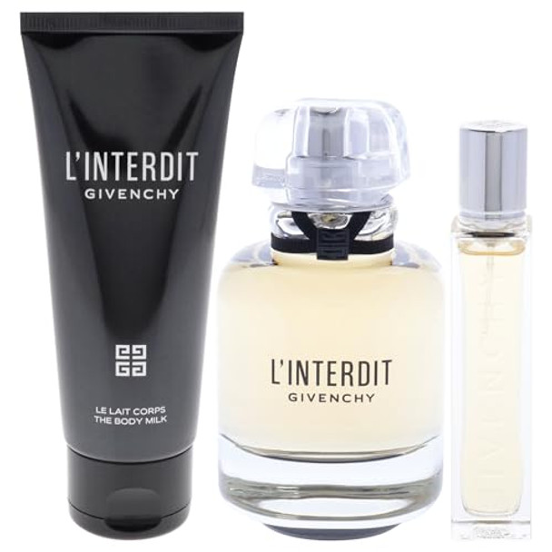 Givenchy Linterdit For Women - 3 Pc Set 2.7Oz Edp Spray 0.42Oz Edp Spray 2.5Oz Body Milk Givenchy Linterdit For Women - 3 Pc Set 2.7Oz Edp Spray 0.42Oz Edp Spray 2.5Oz Body Milk