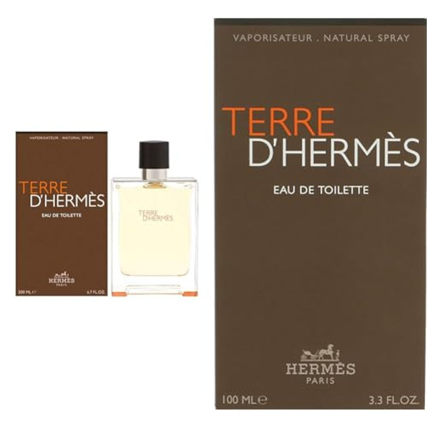 Hermes Terre D'Hermes For Men 6.7 Oz Oz Eau De Toilette Spray & Hermés Terre D'Hermes Eau De Toilette Spray For Men 3.3 Ounce