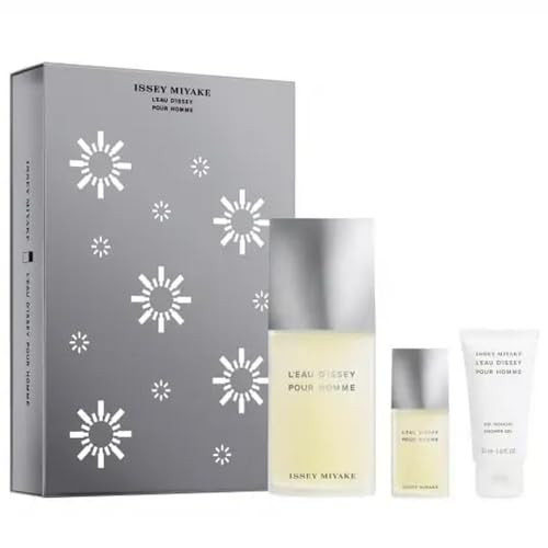 Issey Miyake L'Eau D'Issey Pour Homme 3-Piece Set For Men (4.2 Oz Eau De Toilette Spray + 0.5 Oz Eau De Toilette Spray + 1.6 Oz Shower Gel)