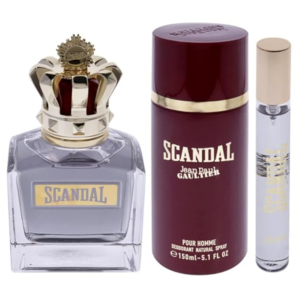 Jean Paul Gaultier Scandal 3.4Oz Edt Spray 0.33Oz Edt Spray 5.1Oz Deodorant Spray Men 3 Pc Set