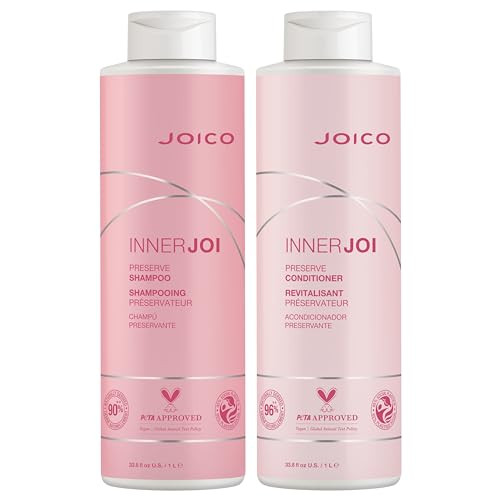 Joico Innerjoi Preserve Shampoo & Contitioner Set For Color-Protection & Shine For Color-Treated Hair Sulfate & Paraben Naturally-Derived Vegan Formula 33.8 Fl Oz