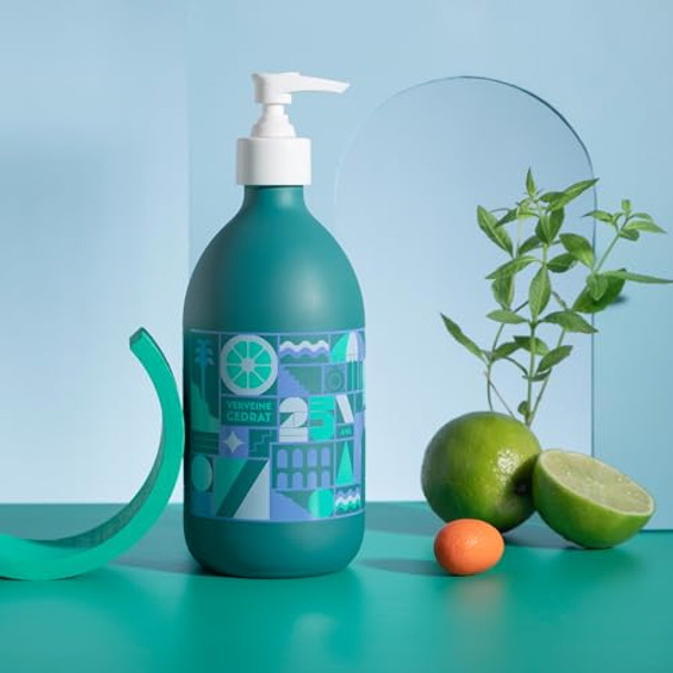 Compagnie De Provence Savon De Marseille Extra Pure Liquid Soap - Verbena Citron Moisturizing Hand And Body Wash 16.7 Fl Oz Glass Pump Bottle