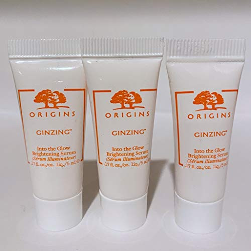 Lot Of 3 Origins Ginzing Into The Glow Brightening Serum Mini 0.17 Oz. 5Ml Total 15Ml