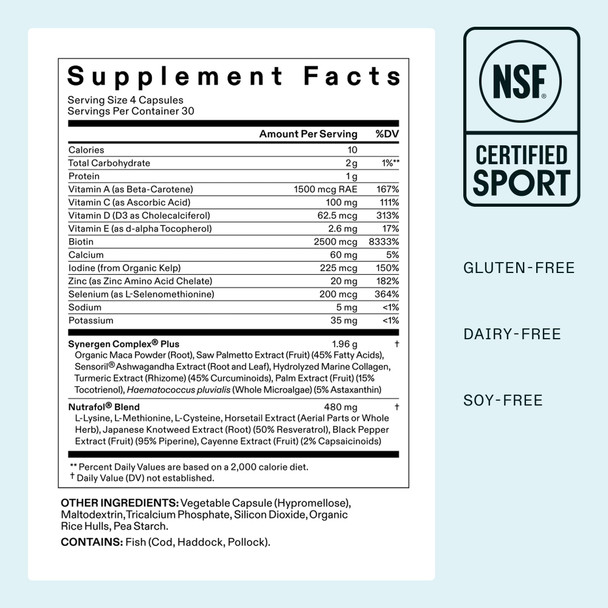 Nutrafol Women's Balance Hair Growth Supplements Age 45+ 1-Month Bottle | #1 Dermatologist-Recommended Hair Growth Supplement