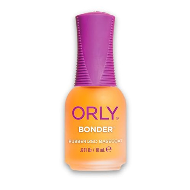 Orly Bonder Nail Polish Base Coat Rubberized Basecoat For Long-Lasting Manicures & Pedicures Non-Toxic 0.6 Fl Oz