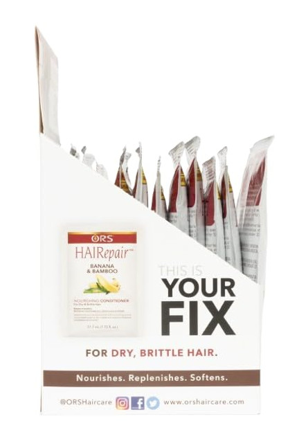 Ors Hairepair Banana And Bamboo Nourishing Conditioner For Dry And Brittle Hair 1.75 Ounces (Pack Of 12)