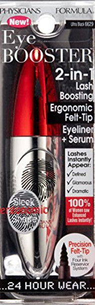 Physicians Formula Eye Booster 2-In-1 Lash Boosting Ergonomic Felt-Tip Eyeliner Plus Serum Ultra Black 0.016 Fluid Ounce Physicians Formula Eye Booster 2-In-1 Lash Boosting Ergonomic Felt-Tip Eyeliner Plus Serum Ultra Black 0.016 Fluid Ounce