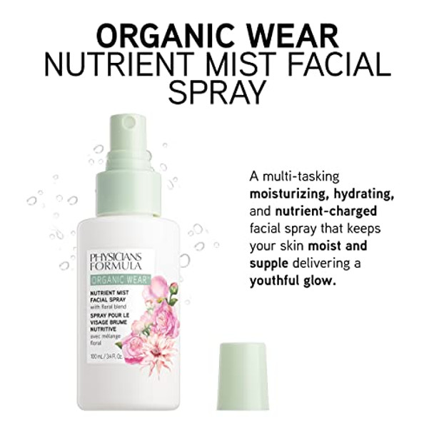 Physicians Formula Organic Wear Nutrient Mist Facial Spray Botanical Infused Dermatologist Approved Vegan Gluten Tone Balance And Prep Skin