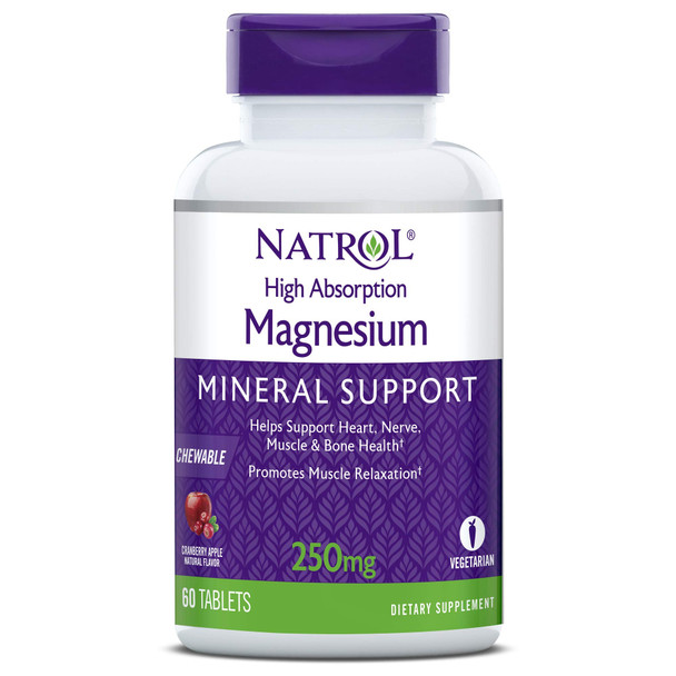 Natrol High Absorption Magnesium Chew Tablets, 60 Count