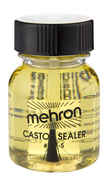 Mehron Makeup Castor Sealer for Latex with Brush (1 oz)