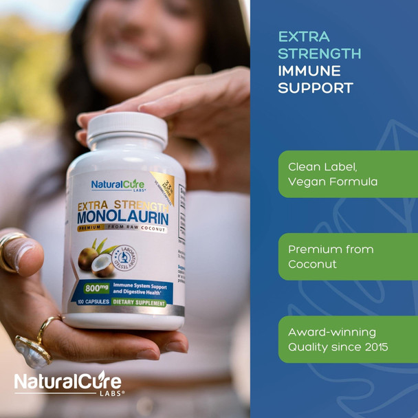 Palmara Health Extra Strength Monolaurin 800mg 100 Capsules 33% More