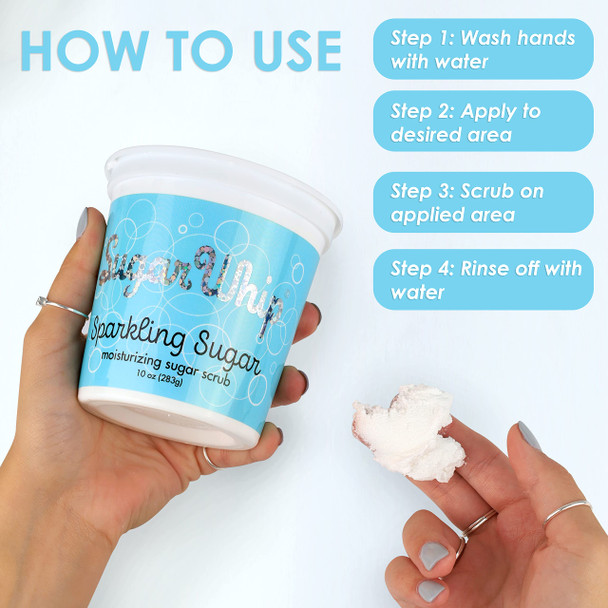 Primal Elements Sugar Scrub Exfoliating Sugar Whip Face and Body Cleanser Moisturizer Sparkling Sugar 10 oz Package