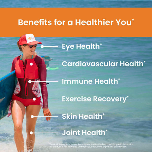 Nutrex Hawaii BioAstin Hawaiian Astaxanthin - 12mg, 50 Softgels - Farm-Direct Premium Antioxidant Supplement to Support Eye Skin Joint & Immune System Health - Non-GMO & Gluten-Free