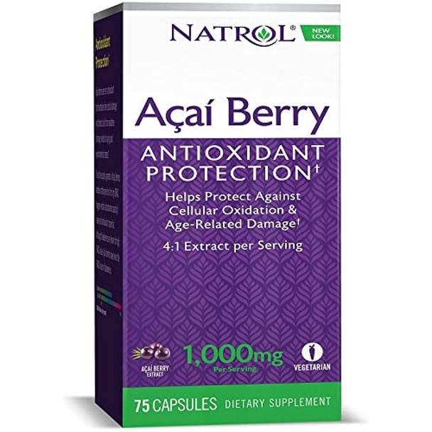 Natrol Acai Berry, Antioxidant Protection, 1,000mg Vegi Capsules, 75 count