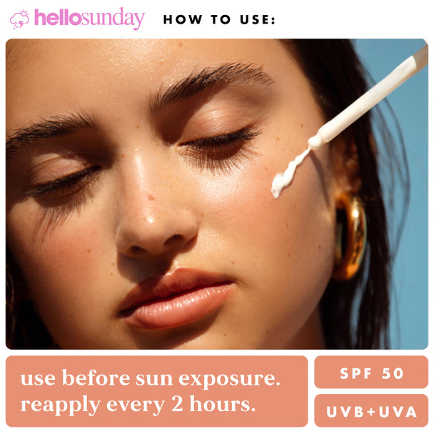 Hello Sunday The One That’s a Serum | SPF 50 Hydrating & Brightening Vitamin C Serum for Glowing Skin | Lightweight & 3-in-1 Multifunctional Sunscreen