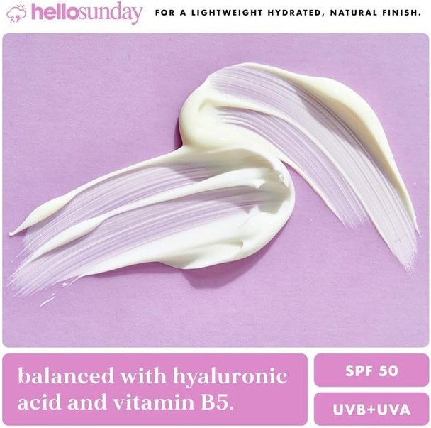 Hello Sunday The Everyday One Face Moisturiser SPF 50 – Limited Edition 75ml | Hydrating Daily Moisturiser with Hyaluronic Acid & Vitamin C | Broad-Spectrum Sun Protection