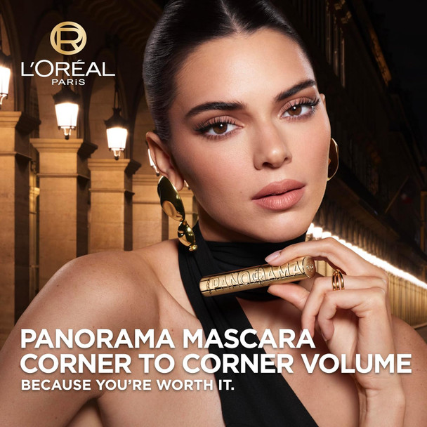 L'Oreal Paris Voluminous Panorama Mascara Volumizing And Lengthening Mascara Washable Longwear And Smudge Resistant Make Up Blackest Black 0.33 Fl Oz