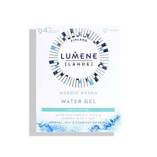 Lumene Nordic Hydra Fresh Moisture 24H Water Gel Refill - Hyaluronic Acid Gel Moisturizer - Shine All Day Hydration Face Moisturizer - Niacinamide Moisturizer For Oily Skin (1.7 Oz)