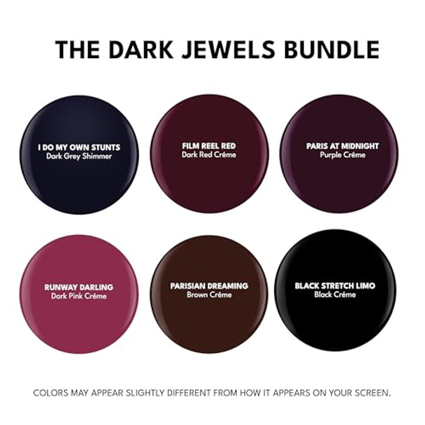 Rc Red Carpet Manicure Kit 6 Fortity & Protect Bundle Dark Jewels - Soak Off Polish Long-Lasting Vibrant Colors Professional Quality High Shine Chip-Resistant.