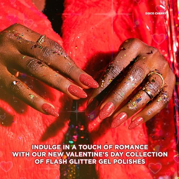 Rc Red Carpet Manicure Sweetheart Sparkle Flash Glitter Trio – Valentine’S Gel Bundle With Disco Cherry Very Berry Mesmerizing & It'S Glow Time For Long-Lasting Festive And Romantic Manicures
