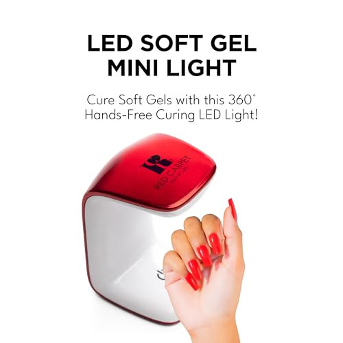 Rc Red Carpet Manicure Mini Essential Bundle Kit- Led Light No Wipe Gel Coat Base Coat Top Coat Prep And Premium Soak Off Gel Polish.
