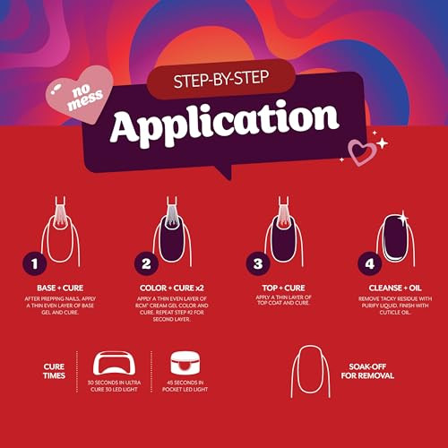 Rc Red Carpet Manicure Cream Gel – Solid Soak-Off Professional Gel Polish For Salon Quality Manicure With Brush Led Cure Long-Lasting High Shine Easy Application (Midnight Berries Palette)