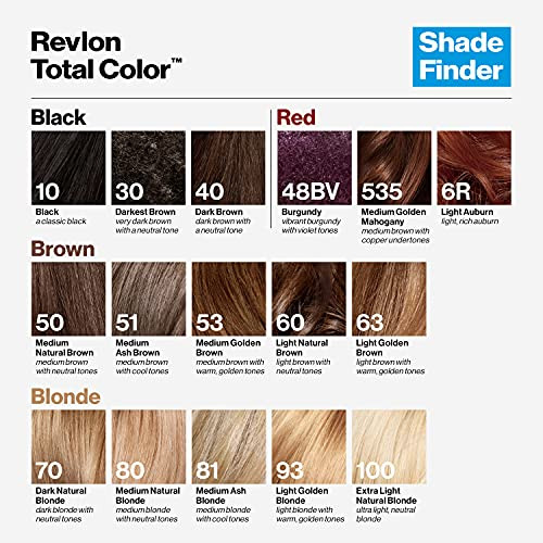 Revlon Permanent Hair Color Permanent Hair Dye Total Color With 100% Gray Coverage Clean & Vegan 50 Medium Natural Brown 10.2 Oz (Pack Of 3)