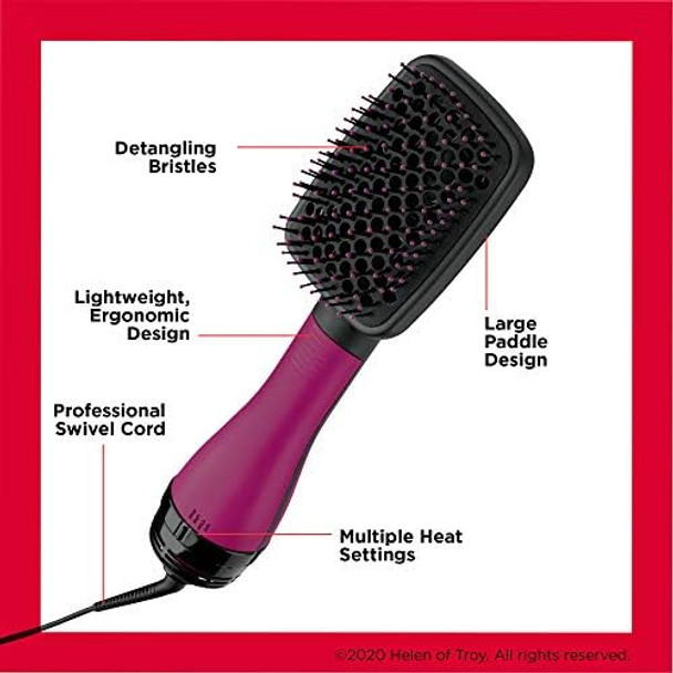 Revlon One-Step Hair Dryer And Styler All-In-One Detangling And Straightener Brush For Salon-Quality Smooth Straight Hair More Shine And Less Frizz Black