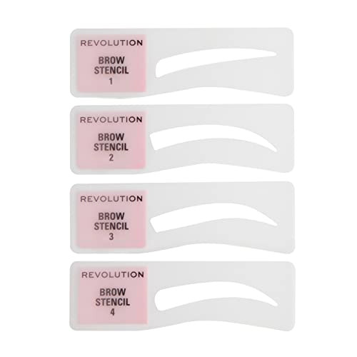 Revolution Beauty London Revolution Brow Powder Stamp & Stencil Kit Brow Shaping Tool Ash Brown Includes Brow Stencils