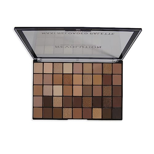 Revolution Beauty London Revolution Maxi Reloaded Eyeshadow Palette Includes 45 Shades In Matte & Shimmer Finishes Richly Pigmented Ultimate Nudes 45 X 0.04 Oz.