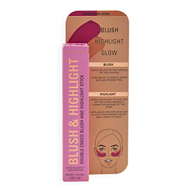 Revolution Beauty London Makeup Revolution Blush Stick And Illuminator Champagne Shine Blush And Highlighter 4.2 G