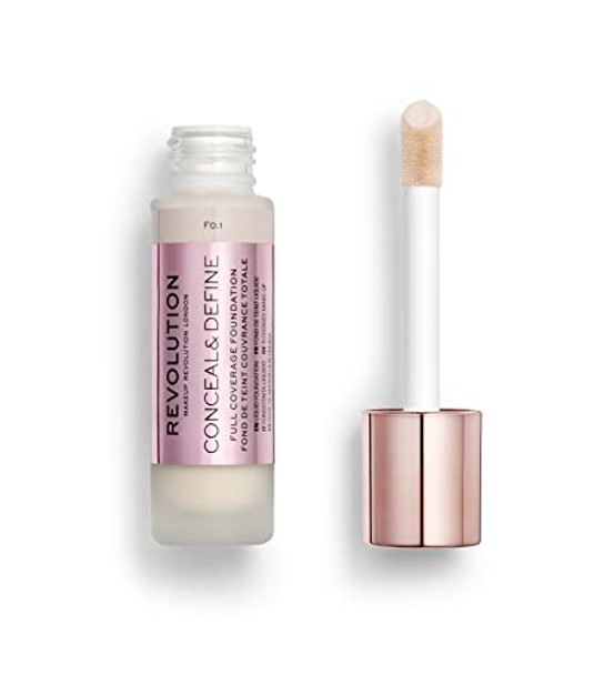 Revolution Beauty London Makeup Revolution Conceal And Define Concealer Full Coverage & Matte Finish C0.1 For Fair/Light Skin Tones Vegan & Cruelty- 0.7 Fl Oz