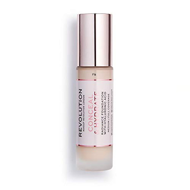 Revolution Beauty London Makeup Revolution Conceal & Hydrate Foundation Foundation Makeup Containing Hyaluronic Acid Vegan & Cruelty F5 23Ml