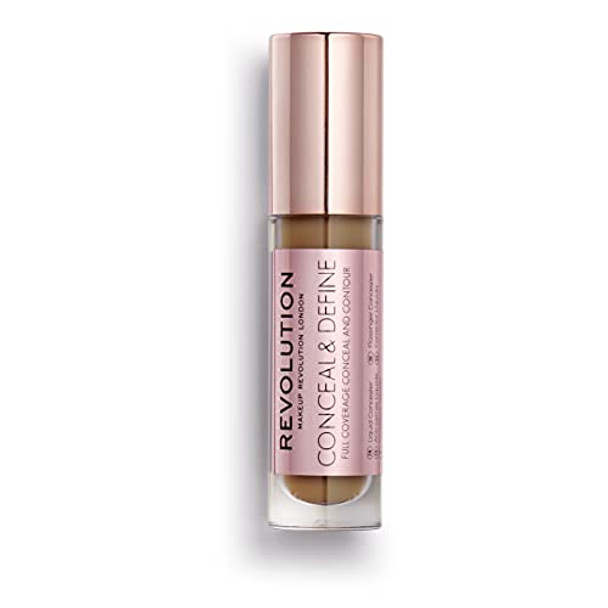 Revolution Beauty London Makeup Revolution Conceal & Define Concealer Full Coverage Makeup Concealer Matte Finish & Long Wear For Dark Or Deep Skin Tones Vegan C13.5 4Ml