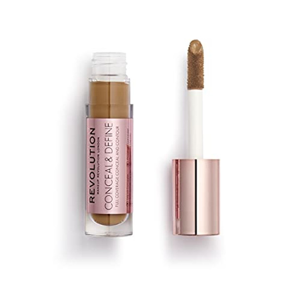 Revolution Beauty London Makeup Revolution Conceal & Define Concealer Full Coverage Makeup Concealer Matte Finish & Long Wear For Dark Or Deep Skin Tones Vegan C13.5 4Ml
