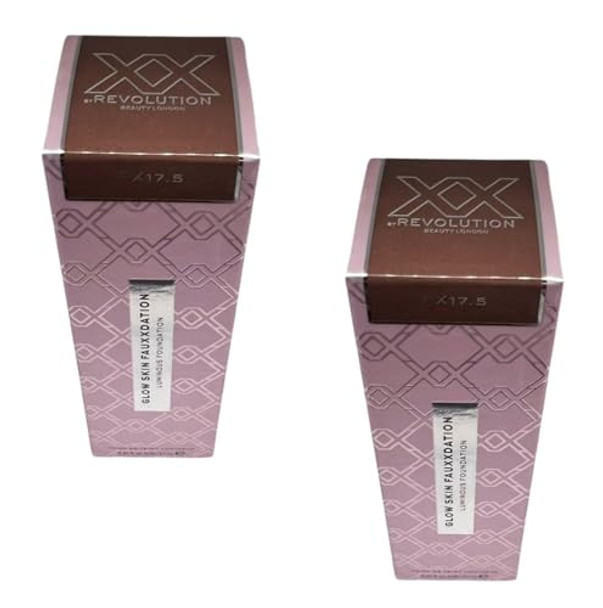 Revolution Beauty London Pack Of 2 Makeup Revolution Beauty Xx Glow Skin Fauxxdation Luminous Foundation Fx17.5