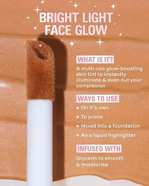 Revolution Beauty London Revolution Bright Light Face Glow Lightweight & Brightening Multi-Use Skin Tint Illuminating And Natural Glow Finish Lustre Medium Light 0.77 Fl. Oz