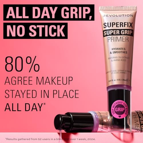 Revolution Beauty London Revolution Superfix Grip Primer Hydrating & Smoothing Face Primer For Makeup Gel-Formula To Grip Look Vegan & Cruelty- 0.81 Fl Oz