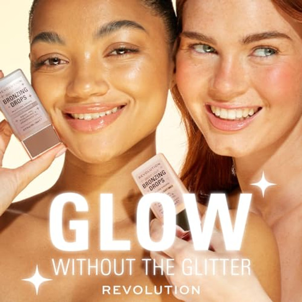 Revolution Beauty London Revolution Bright Light Bronzing Drops Bronze & Glow For Face & Body Infused With Hyaluronic Acid Vegan & Cruelty- Bronze Scorched 0.77 Fl Oz